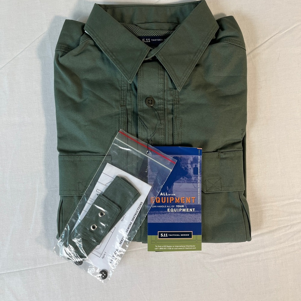 5.11 Tactical Shirt Mens M Od Green NEW 72157 Cotton Canvas Long Sleeve Utility